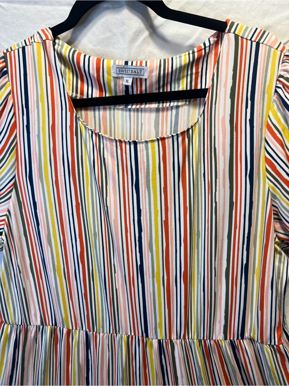 Striped Tiered Maxi Dress in Multi-Color XL - Picture 7 of 8